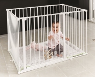 Square Playpen with Mat (White)