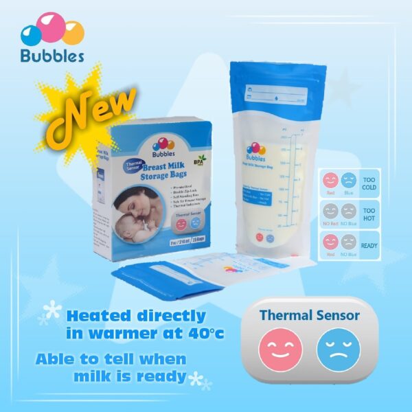 Thermal Sensor Double Ziplock Breastmilk Bags 7oz (25pcs)