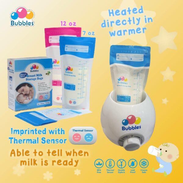 Thermal Sensor Double Ziplock Breastmilk Bags 12oz (25pcs)