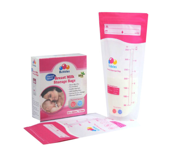 Thermal Sensor Double Ziplock Breastmilk Bags 12oz (25pcs)
