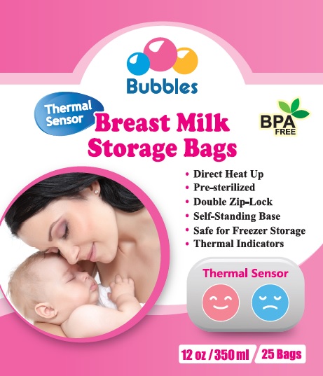 Thermal Sensor Double Ziplock Breastmilk Bags 12oz (25pcs)